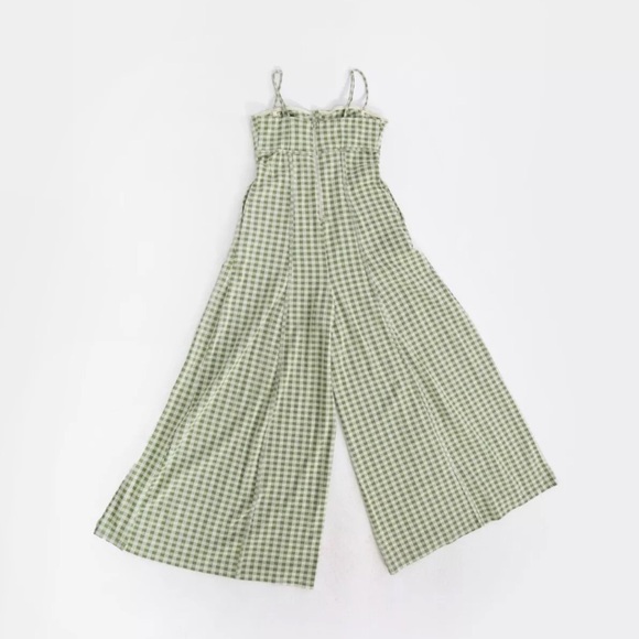 FREE PEOPLE Free People Hold Me Tight green gingham Jumpsuit M - Picture 5 of 5